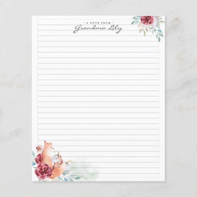 A Note From Grandma | Monogram Stationery Flyer (Front)