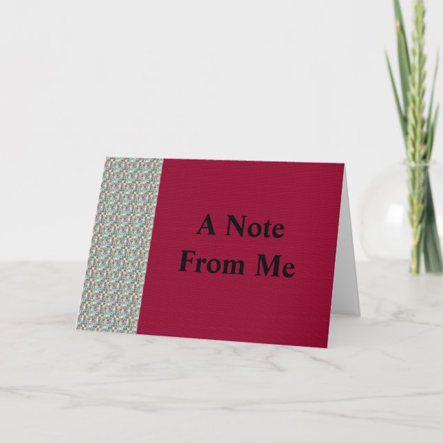 A Note From Me Note Card (Front)