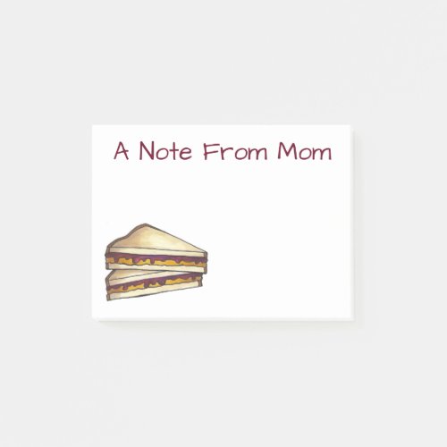 A Note from Mom PBJ Sandwich Lunchbox Post It