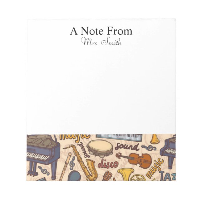 A Note From Music Note Piano Saxophone Violin (Front)