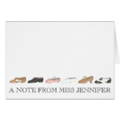 A Note from Personalized Dance Studio Teacher Gift Cards (Front Horizontal)