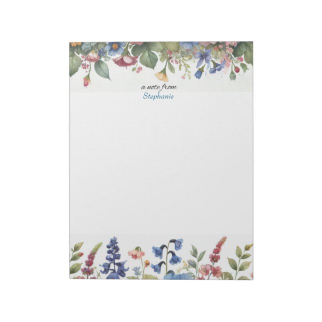 A Note From Personalized Floral Notepad (Rotated)