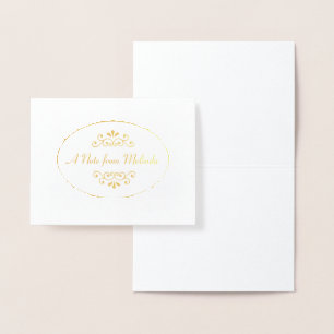 "A Note From" Personalized Gold Foil Notecard Foil Card