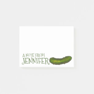 A Note From Personalized Green Kosher Dill Pickle