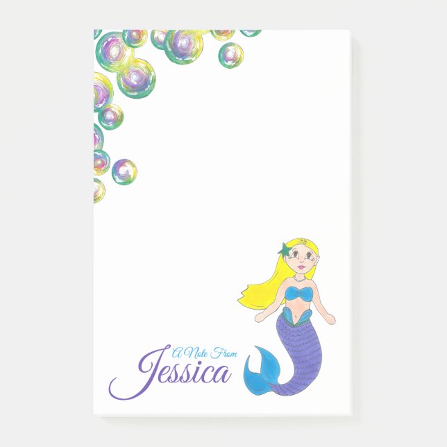 A Note From Personalized Magical Mermaid Bubbles (Front)