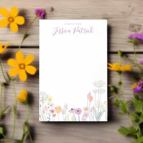 A Note From Personalized Wildflowers Sticky Notes