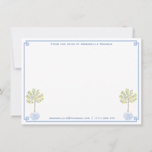 A Note From  Preppy Lemon Tree Ginger Jar Card