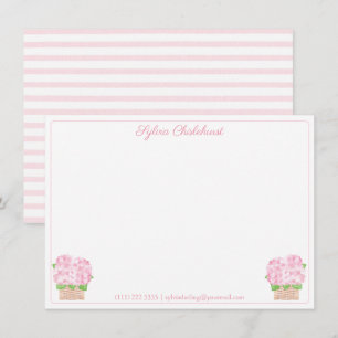 A Note From Pretty Pink Hydrangeas Baby Shower Thank You Card