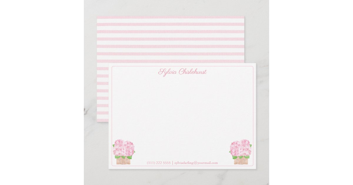A Note From Pretty Pink Hydrangeas Baby Shower Thank You Card | Zazzle