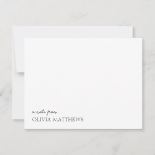 A Note From Script Typography Chic Note Card