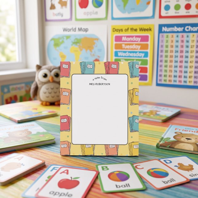 A note from Teacher Book Pattern Notepad (Creator Uploaded)