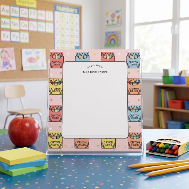 A note from Teacher Crayon Pattern Notepad (Creator Uploaded)