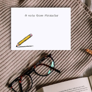 A Note From Teacher Illustrated Simple Pencil 