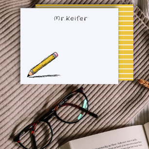 A Note From Teacher Illustrated Simple Pencil