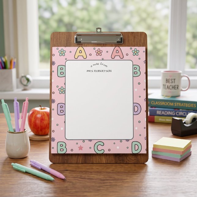 A note from Teacher Letters Pattern Notepad (Creator Uploaded)