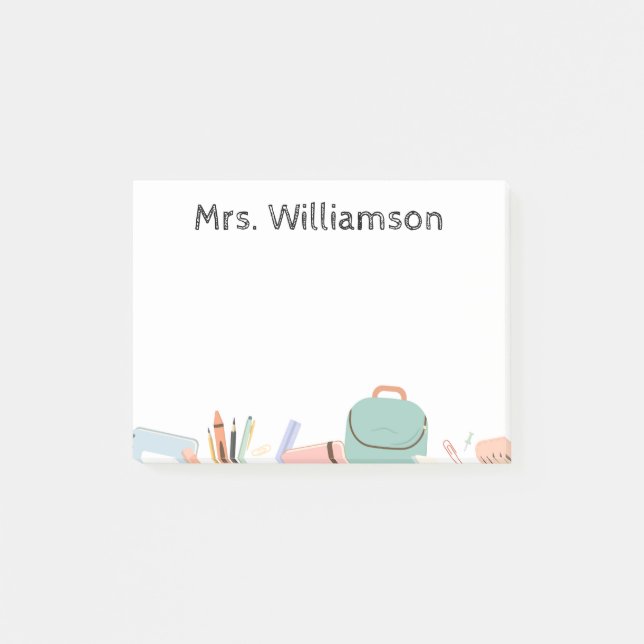 A Note From Teacher Note (Front)