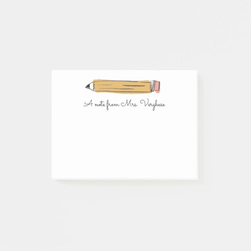 A Note From Teacher Pencil Note