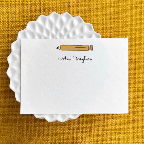 A Note From Teacher Pencil Note Cards