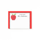A Note From Teacher with Red Apple