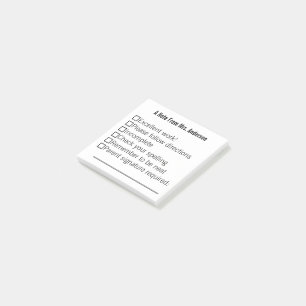 A Note From Teacher's Name Template Post-it Notes