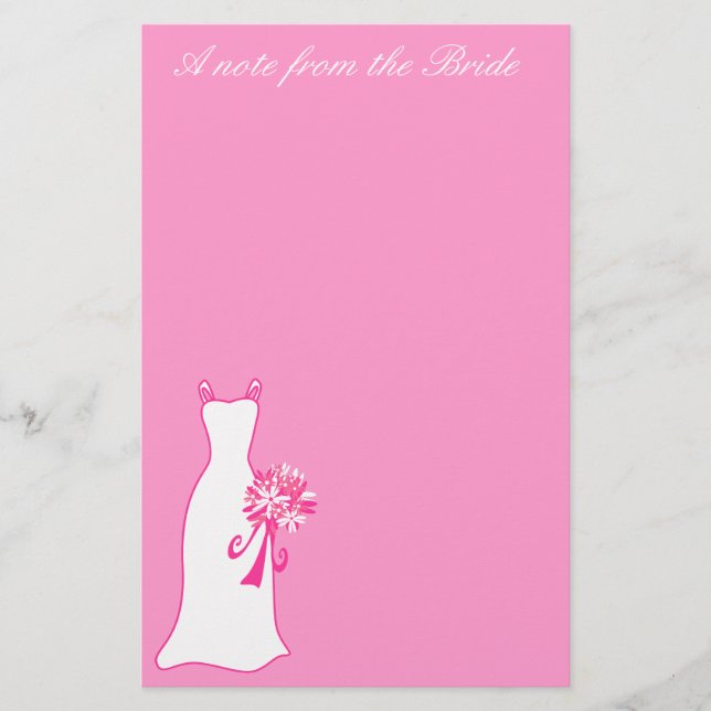 A note from the Bride Bridal Stationery (Front)