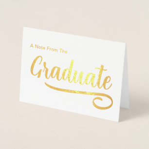 A Note From The Graduate Graduation Thank You Foil Card
