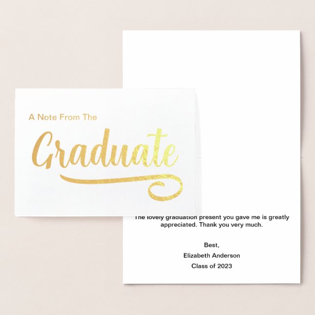 grad card note Graduation Thank You Cards Personalized College Grad Stationery main image 1