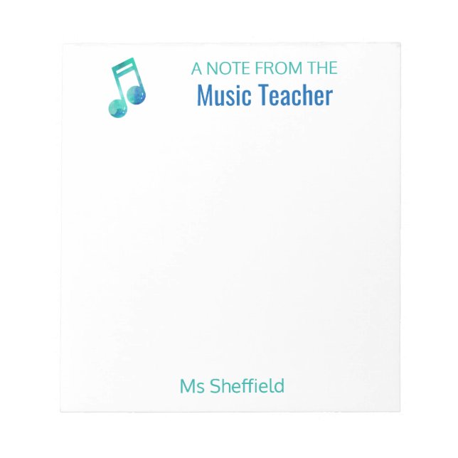A Note From The Music Teacher Personalized Musical (Front)