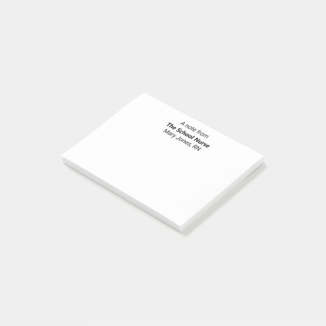 A note from the School Nurse & Name Notes (Angled)