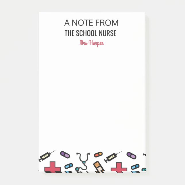A Note From The School Nurse Personalized Fun (Front)