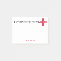 A Note From the School Nurse Red First Aid Cross
