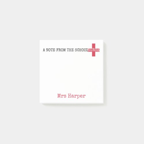 A Note From the School Nurse Red First Aid Symbol