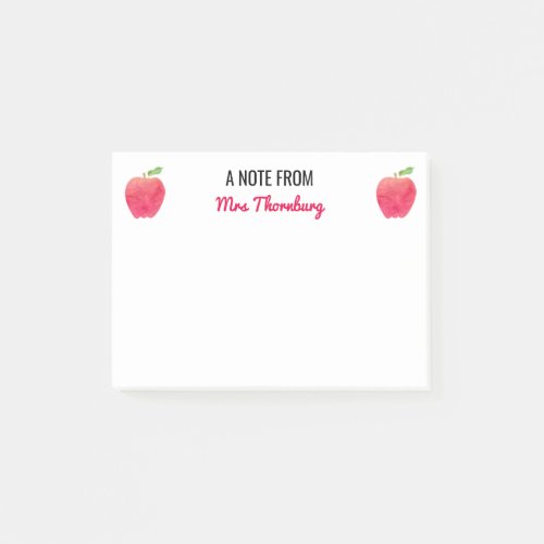 A Note From the Teacher Red Apples Cute