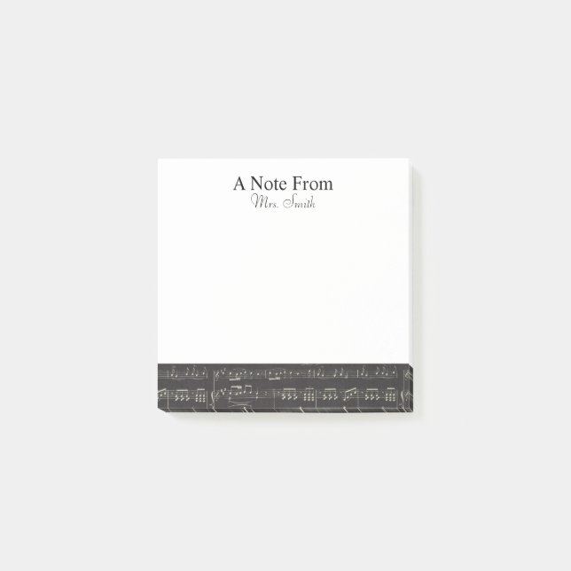 A Note From Vintage black music note Pattern (Front)