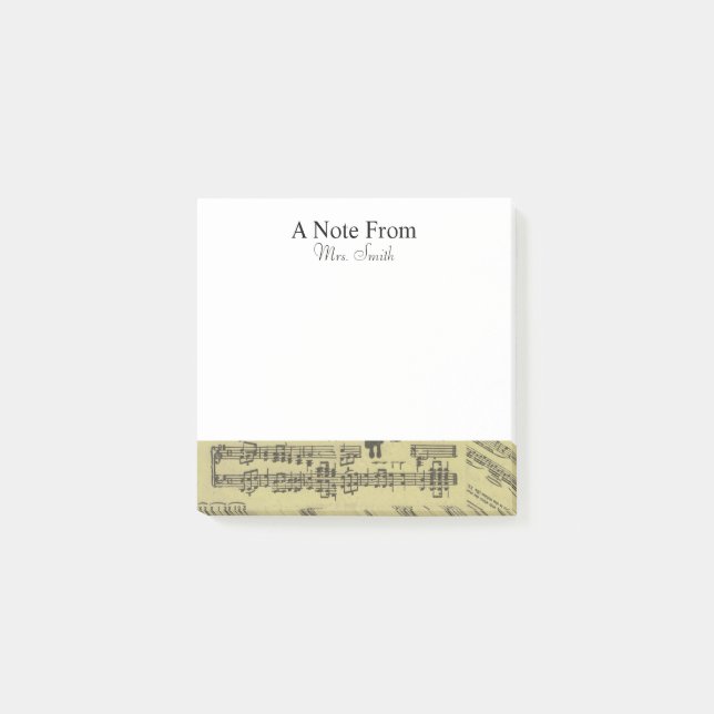 A Note From Vintage Sheet Music Note Musician (Front)
