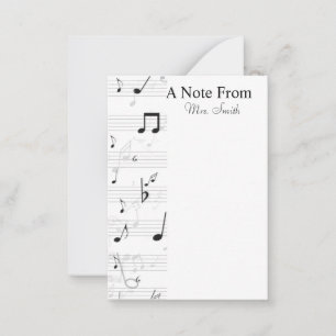 A Note From Whimsical Music Note Musician Card