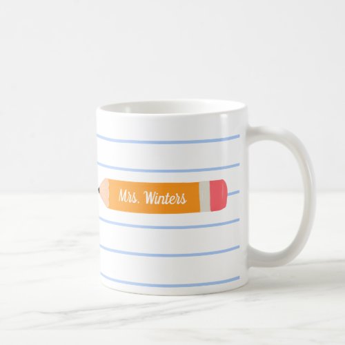 A note from yellow pencil teaches gift coffee mug
