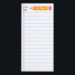 A note from yellow pencil... teaches gift magnetic notepad<br><div class="desc">Personalized note yellow pencil teachers gift</div>