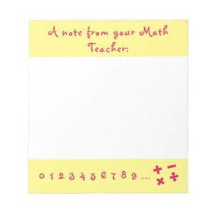 A Note From Your Math Teacher - Notepad