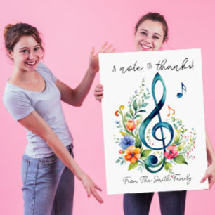 A Note of Thanks Music Teacher Giant Card
