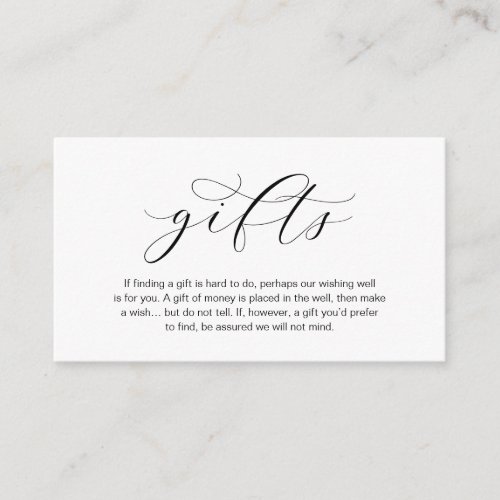 A note on gifts beautiful elegance luxury enclosure card