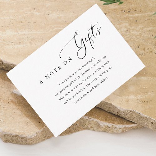 A Note On Gifts Card  Elegant Wishing Well 