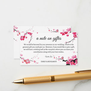 a Note on Gifts Classy Wedding Wishing Well Enclosure Card