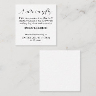 A Note on Gifts Enclosure Card
