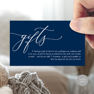 A note on gifts, honeymoon fund cash  enclosure card