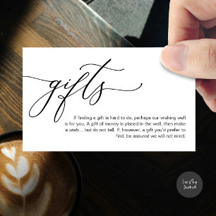 A note on gifts, honeymoon fund cash enclosure card