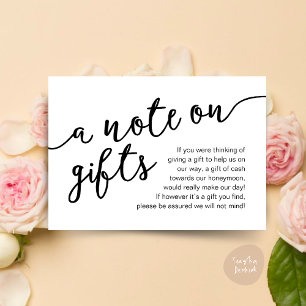 A Note On Gifts, Honeymoon Fund Cash Wish Enclosure Card