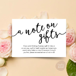 A Note On Gifts, Honeymoon Fund Cash Wish Enclosure Card