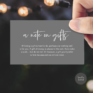A note on gifts, Honeymoon Wish Fund Cash Enclosure Card