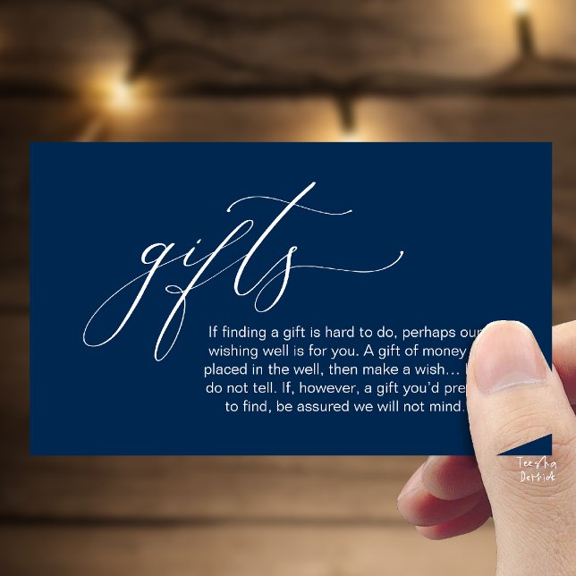 A Note On Gifts, Honeymoon Wish Wishing Well, Fund Enclosure Card (Honeymoon Fund Wishing Well, Wish, A Note On Gifts Enclosure Card in Navy Blue)